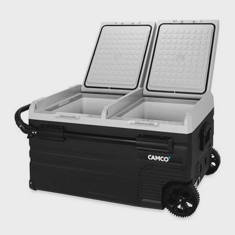 Camco CAM-750 75-Liter Portable Compact Fridge/Freezer | Features Bluetooth Capable Remote Access 2 Compartments w/Dual Zone Cooling | Adjusts...