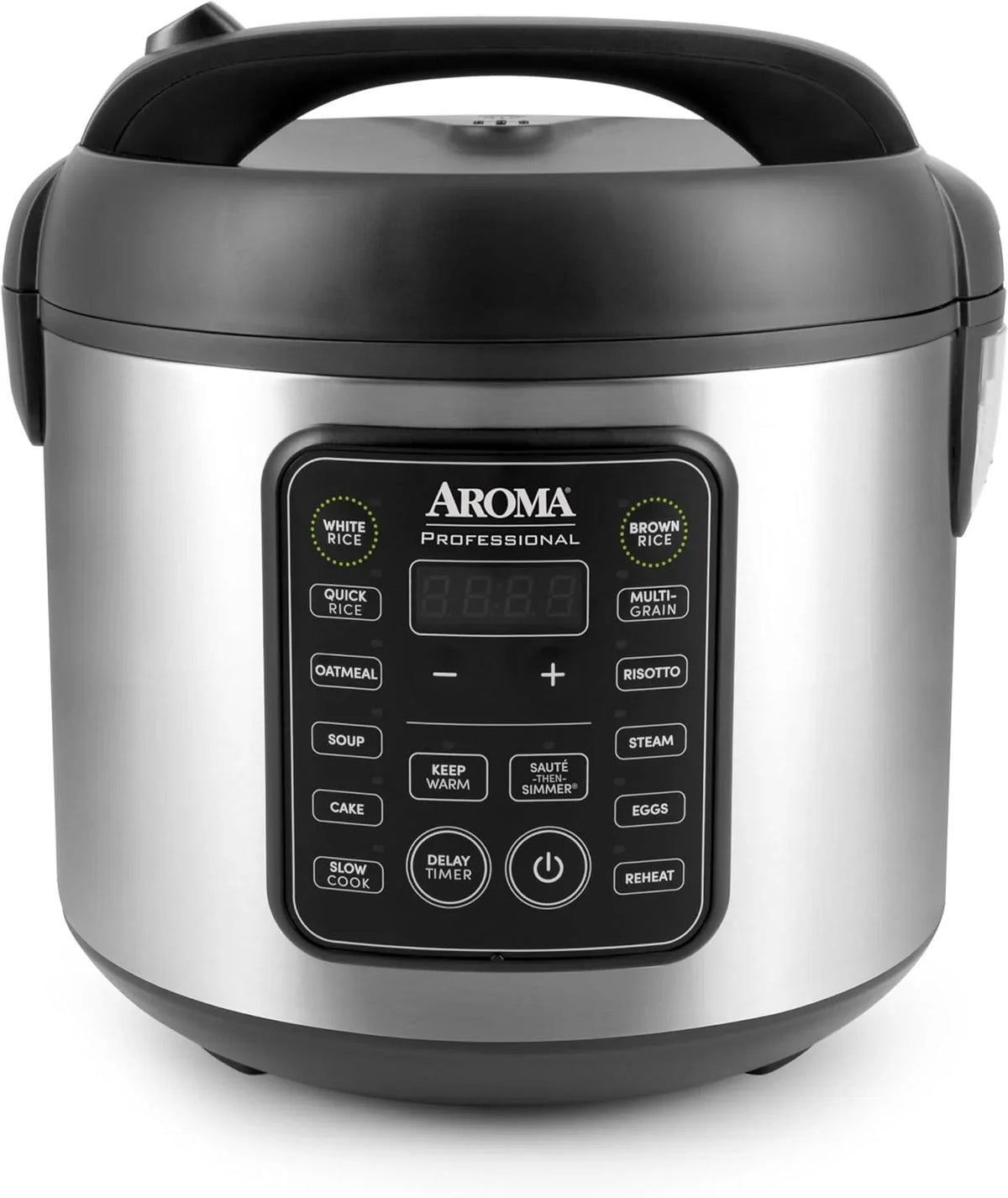 Digital rice cooker, 4 cup capacity (uncooked state) / 8 cup capacity (cooked state), steamer, multi-functional cooking pot, slow cooker, oatmeal pot, automatic insulation function, 2 gallons, stainless steel shell
