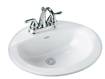 American Standard Colony Oval 4-in Center Drop-In Bathroom Sink/Basin, White 20.5x17.5-in