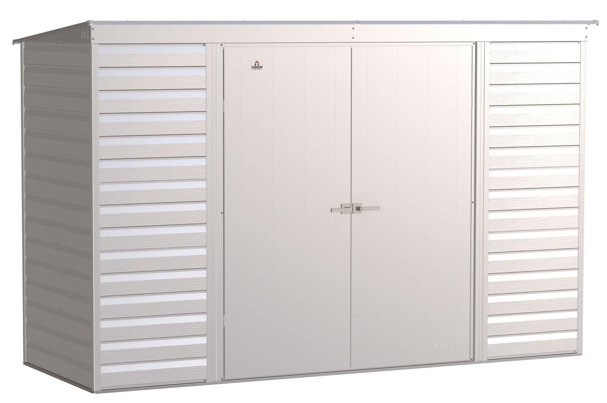 Arrow Select Galvanized Steel Storage Shed, Flute Grey, 10-ft x 4-ft