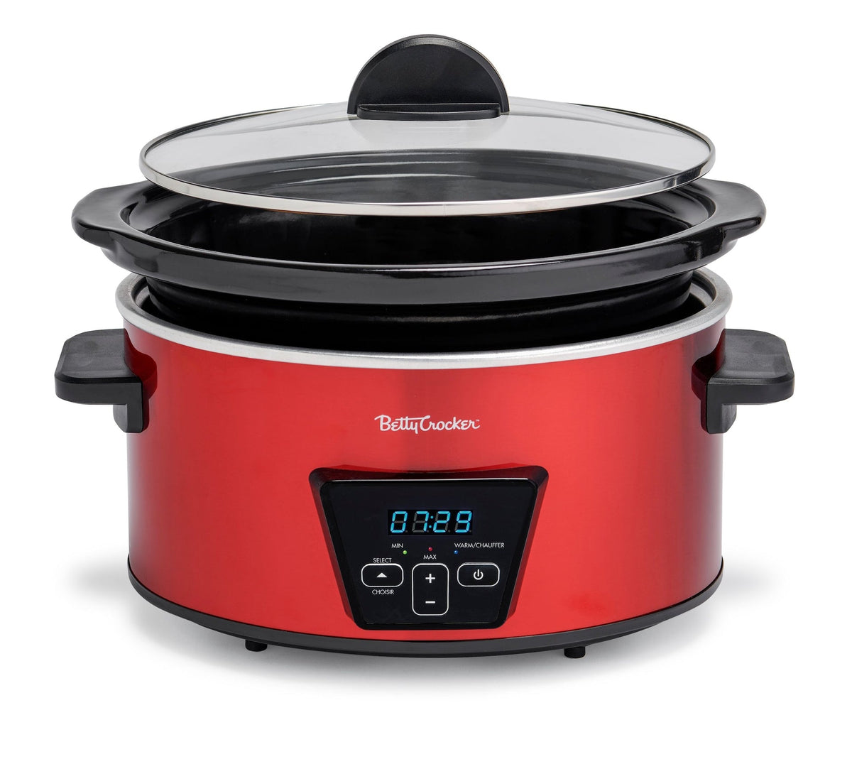 Betty Crocker Digital Programmable Slow Cooker with Tempered Glass Lid, 5-qt