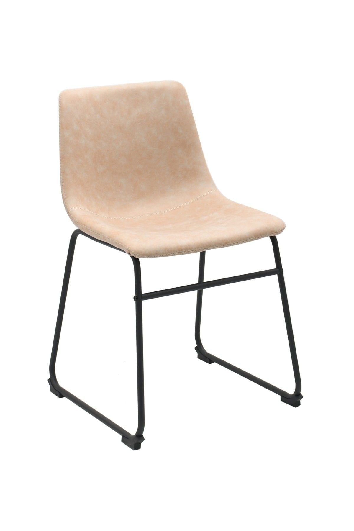 Brassex Rachel Vintage Beige Fabric Upholstered Dining Chair, 2-pc