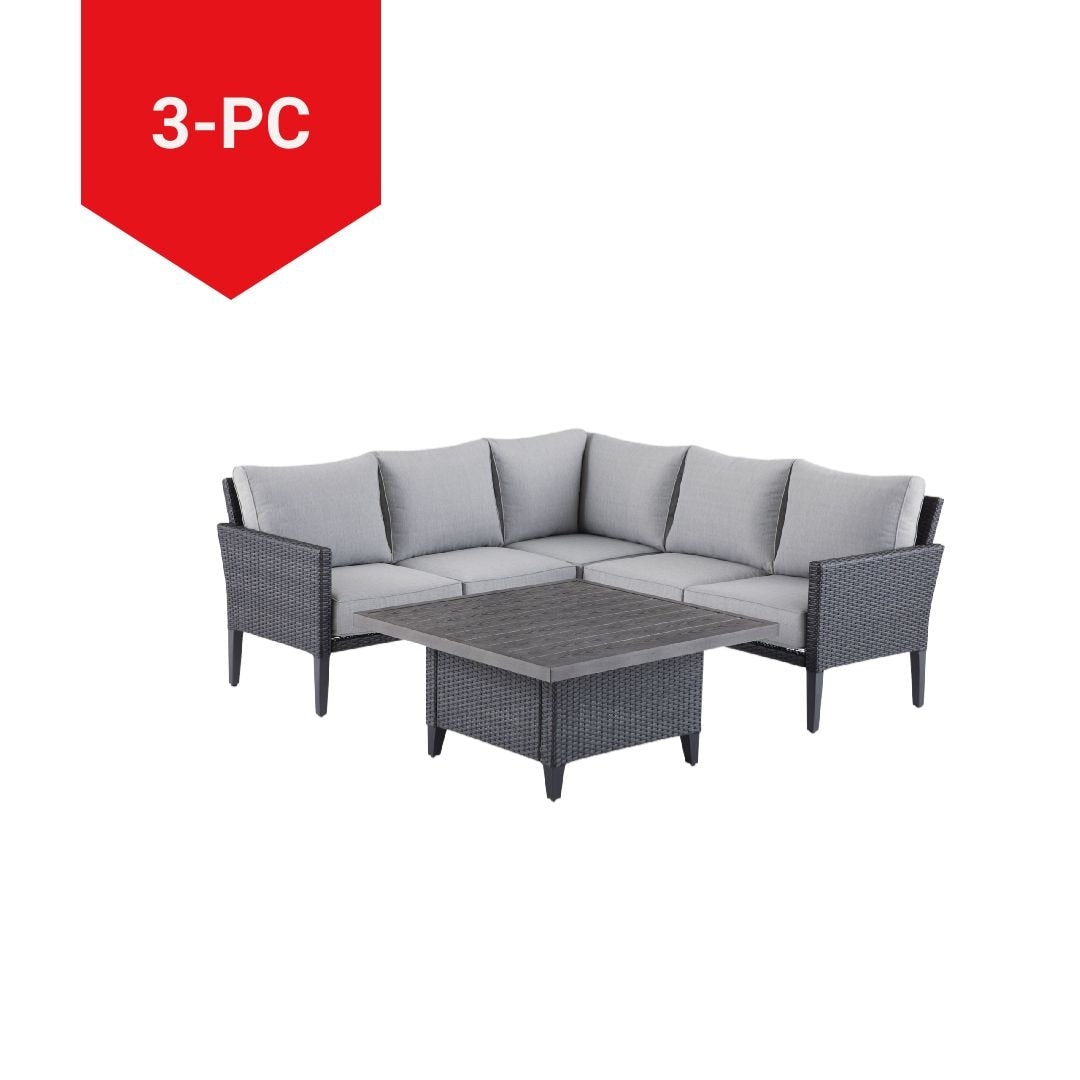 CANVAS Renfrew Square Outdoor Patio Conversation Dining Set with UV-Resistant Cushions, 3-pc
