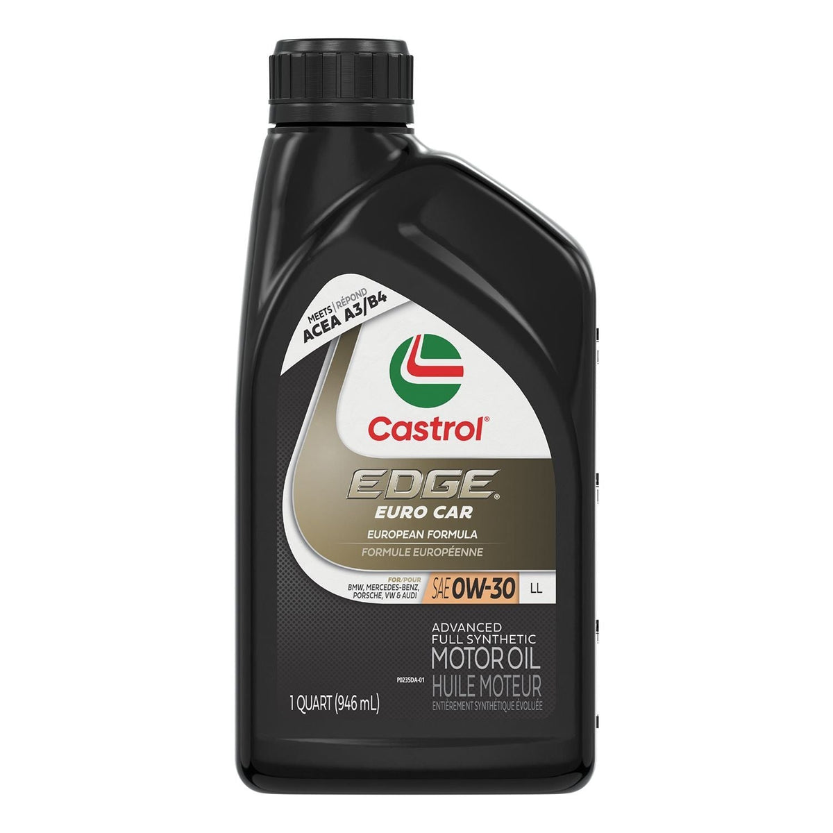 Castrol EDGE Euro LL 0W30 Advanced Synthetic Engine/Motor Oil, 946-mL