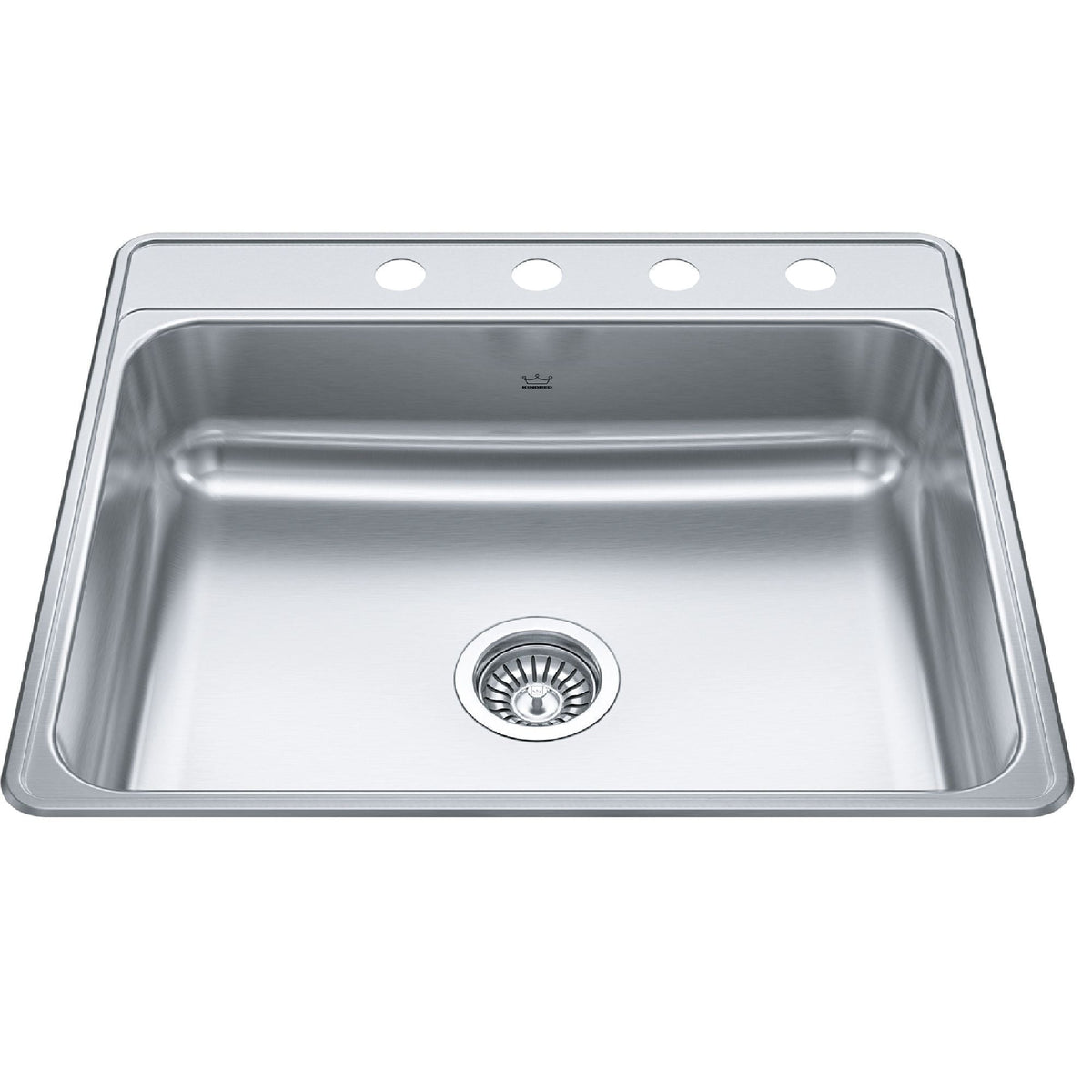 Creemore Drop-In Single 4-Hole Stainless Steel Sink, 22x25-in