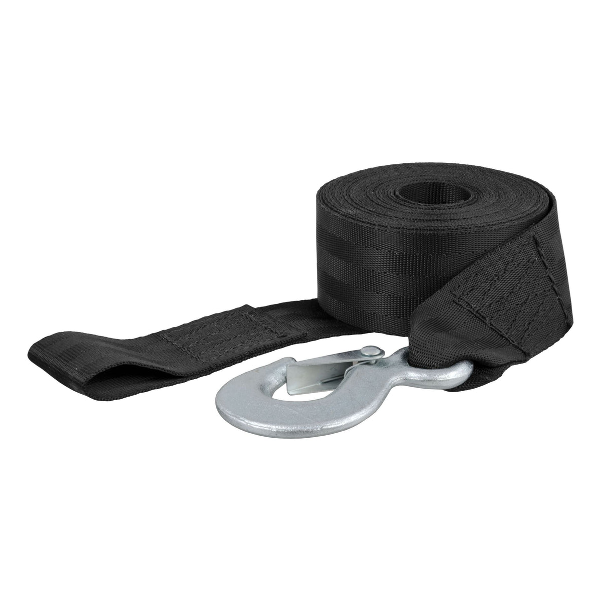CURT 29451 2-in x 20-ft Nylon Winch Strap with Hook, 3,300-lbs