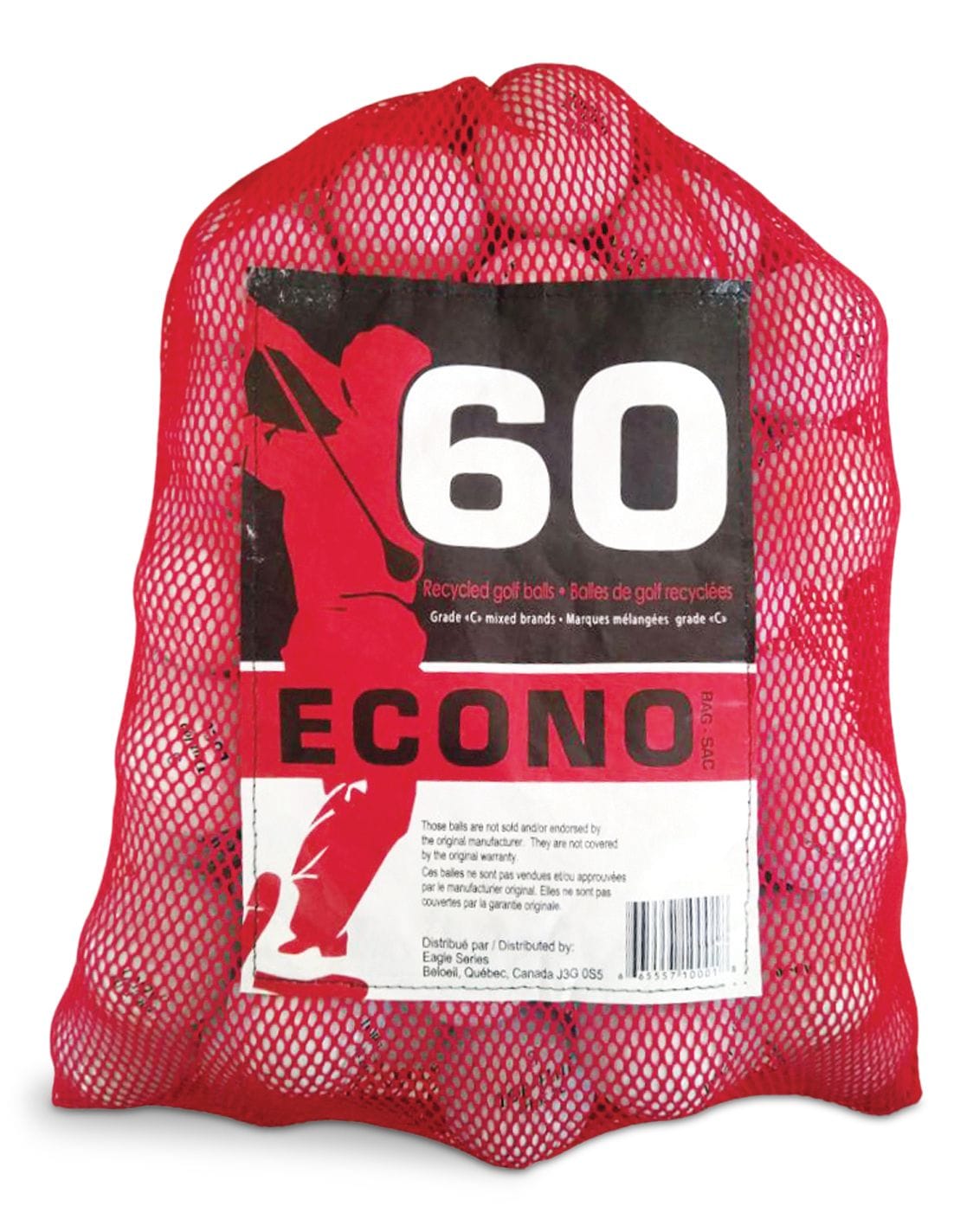 Econo Mixed Recycled Golf Balls, Grade C, 60-pk
