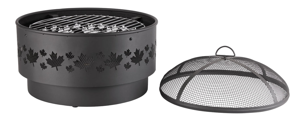 For Living Brome Round Outdoor Wood Firepit, 24-in