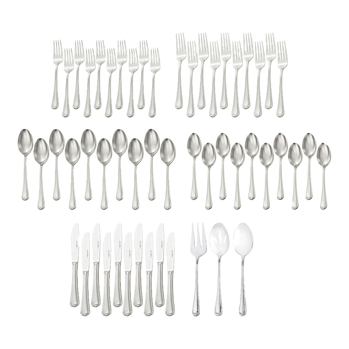 Henckels Metrona Flatware Set, Serves 10, 53-pc, Dishwasher Safe