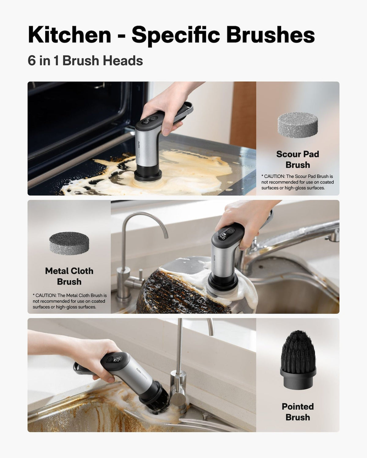 HOTO Grip Cordless Spin Scrubber