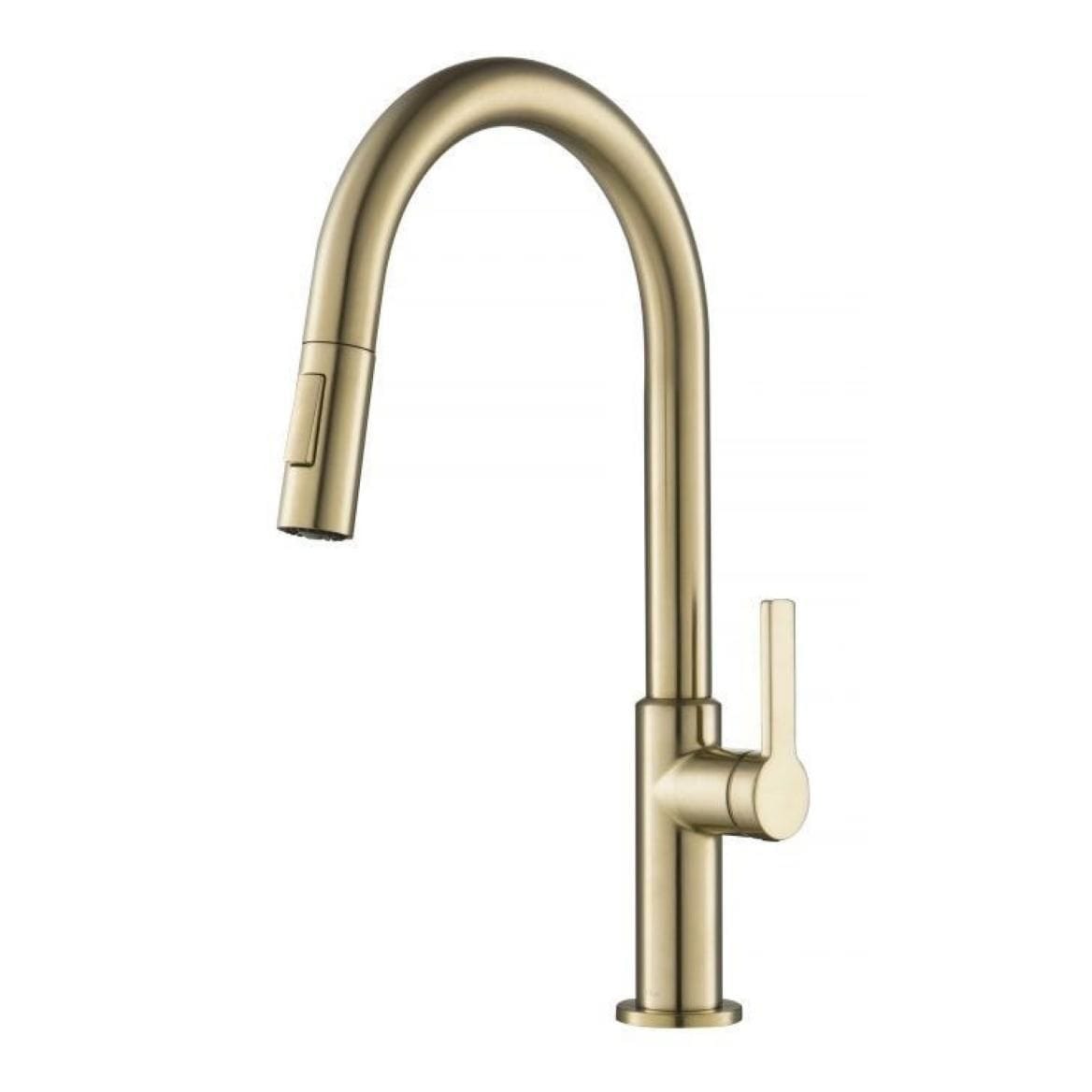 Kraus Oletto Single Handle Pull-Down Kitchen Faucet, Spot Free Antique Champagne Bronze
