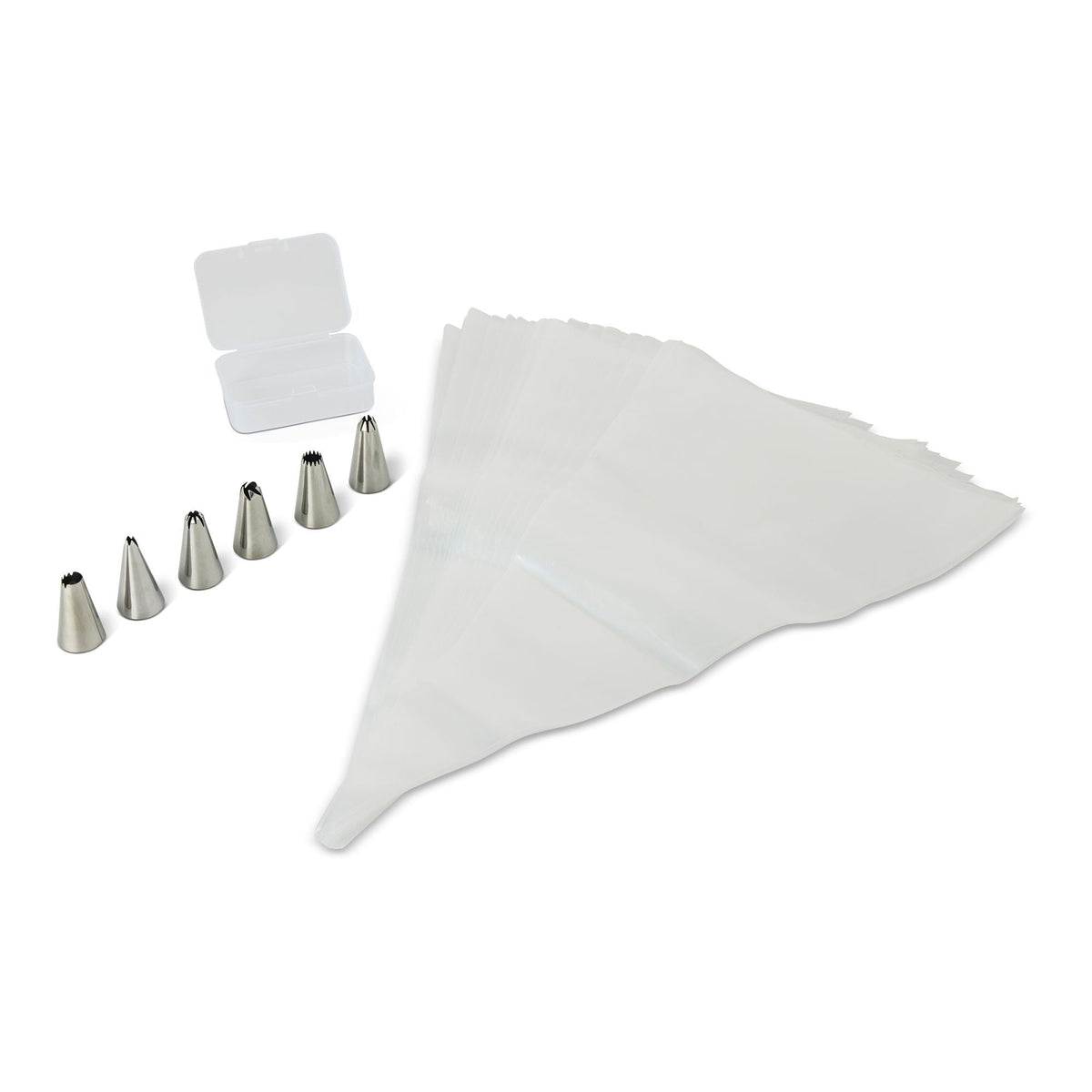 Master Chef Disposable Piping Bags with 6 Tips, 30-pc
