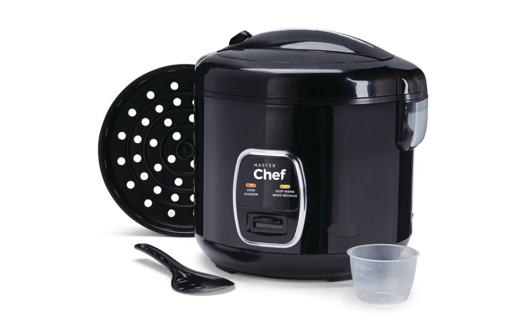 MASTER Chef One-Touch Non-Stick Rice Cooker & Steamer, Black, 20 Cups