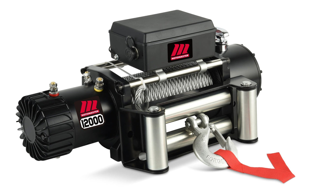 MotoMaster Winch with Steel Rope, 12000-lb