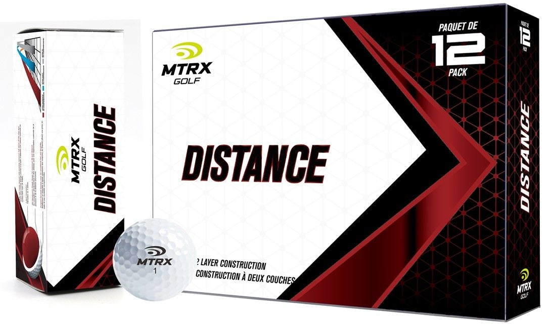 MTRX Distance Golf Balls, White, 12-pk