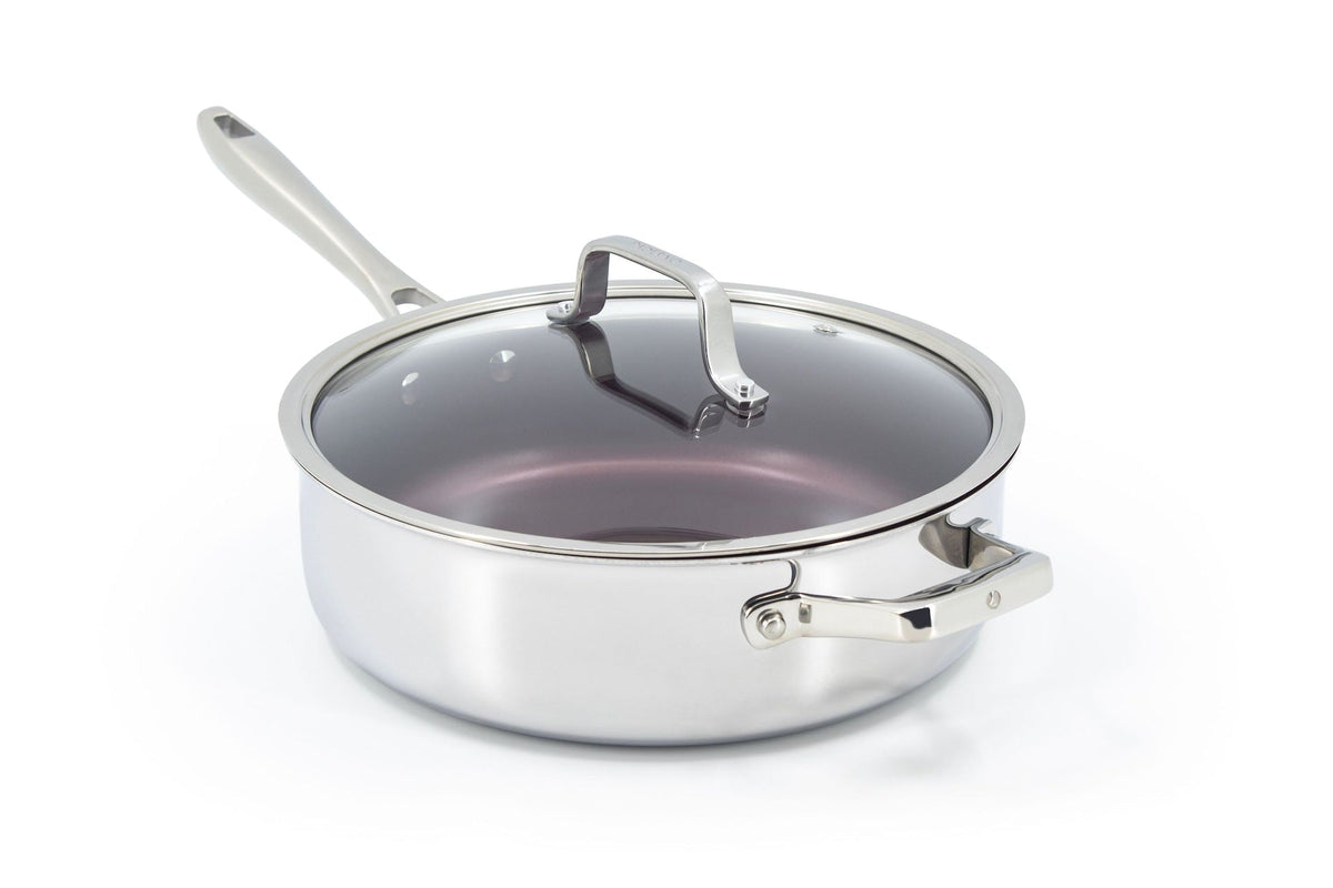 PADERNO Professional Non-Stick Clad Jumbo Cooker, Burgundy, 5-L