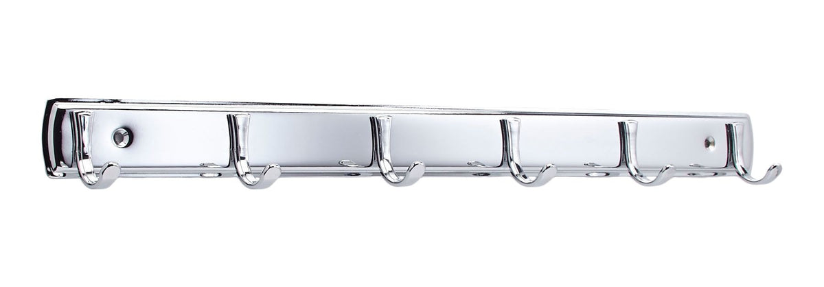 Peerless Stainless Steel 6-Hook Rail, Chrome, 19-in