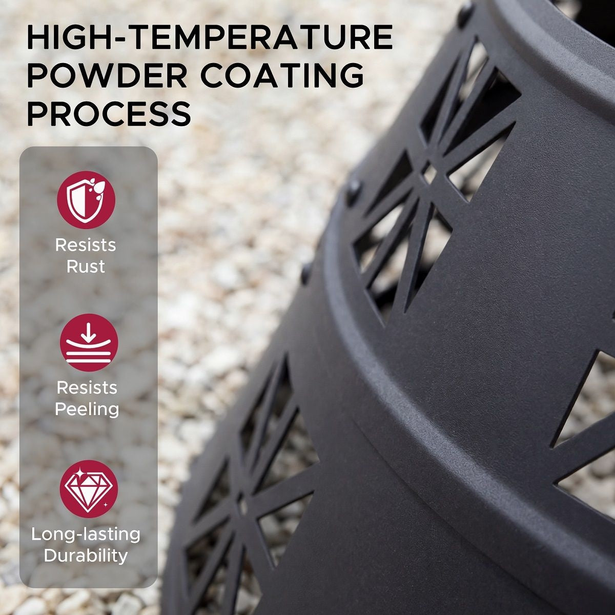 Sunjoy Shelton Fire Ring, Black