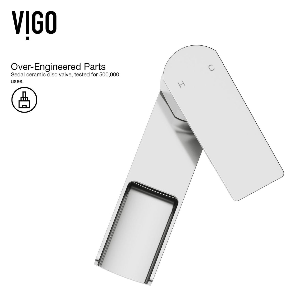 VIGO Amada Single Handle Vessel Single Hole Bathroom Sink Faucet, WaterSense Certified, Chrome