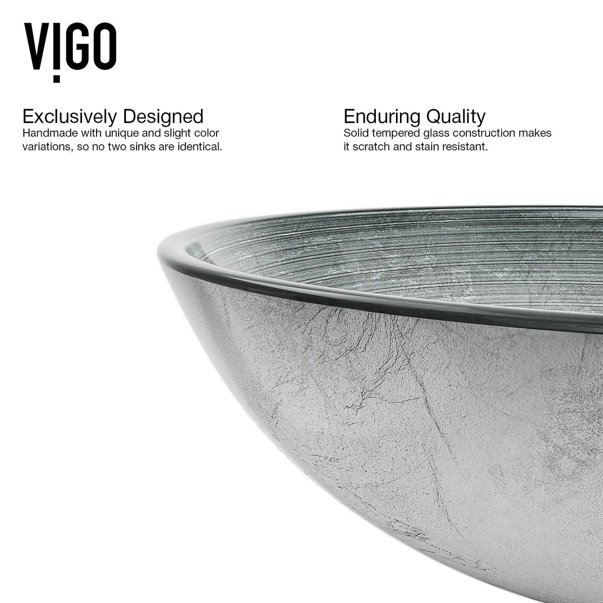 VIGO Glass Simply Silver Bathroom Sink/Basin Set with Niko Faucet and Round Vessel