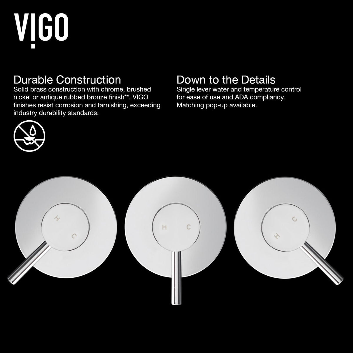 VIGO Olus Wall Mount Single Lever Bathroom Sink Faucet, WaterSense Certified, Chrome