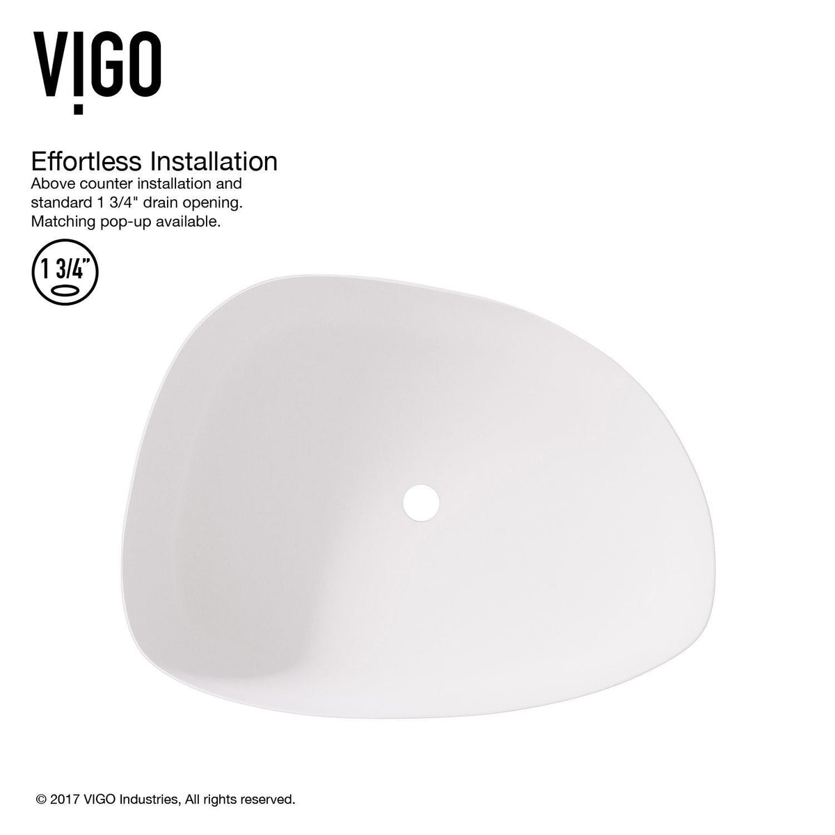 VIGO Peony Matte Stone Novelty Composite Vessel Bathroom Sink/Basin with Deep Bowl, White