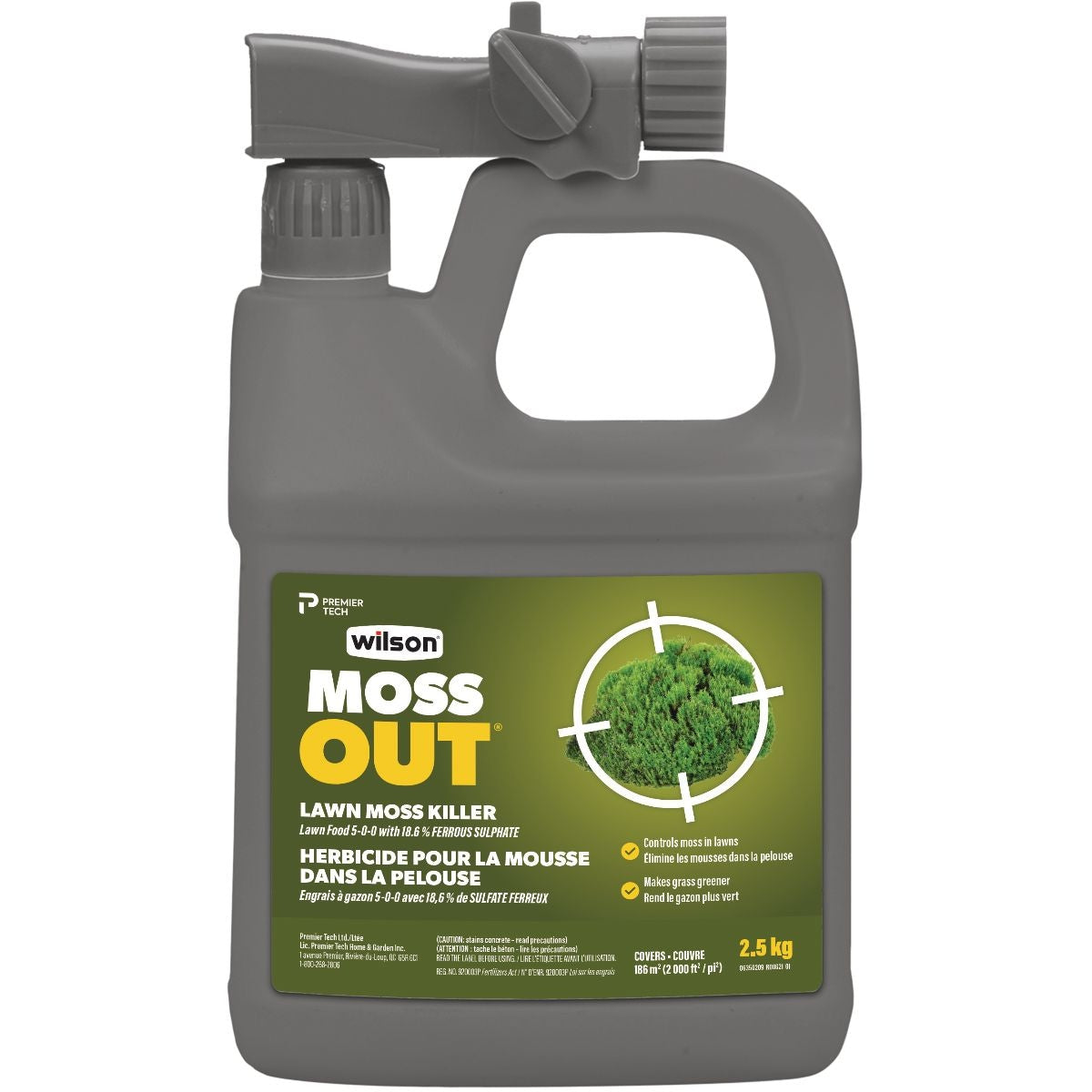 Wilson MossOut Moss Killer with Lawn Food 5-0-0, 2.5-kg