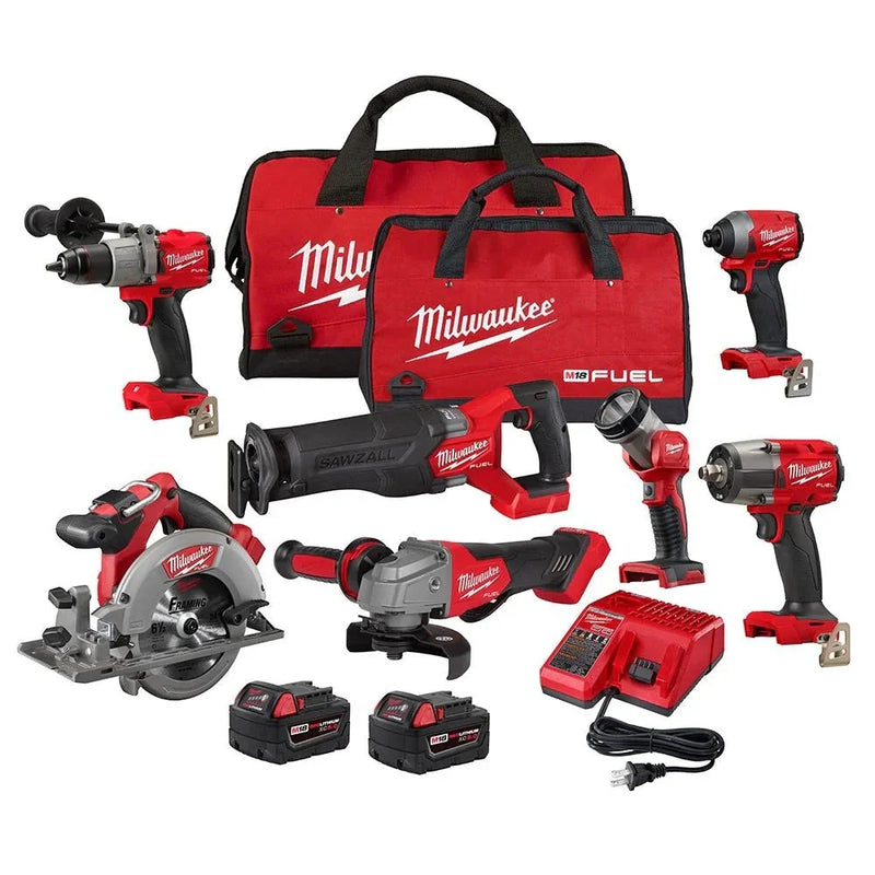 18V M18 Lithium-Ion Brushless Cordless 7-Tool Combo Kit 5.0 Ah Q6