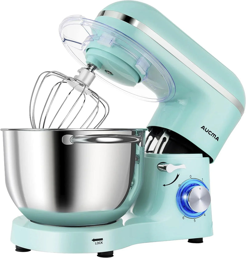 Vertical mixer, power 900 watts, capacity 8 gallons, large kitchen mixer, kitchen electric mixer with dough hook, whisk and stirring rod (blue, 8 gallons) Y8
