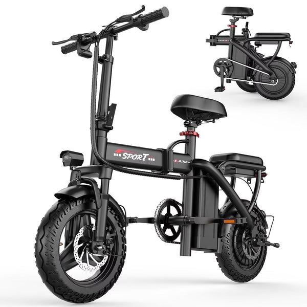 14 in Electric Bike with Dual Front Suspension 500W Folding Ebike, Up to 25Miles 20MPH, 48V Removable Lithium-Battery, 14 in Foldable Commuting... N3