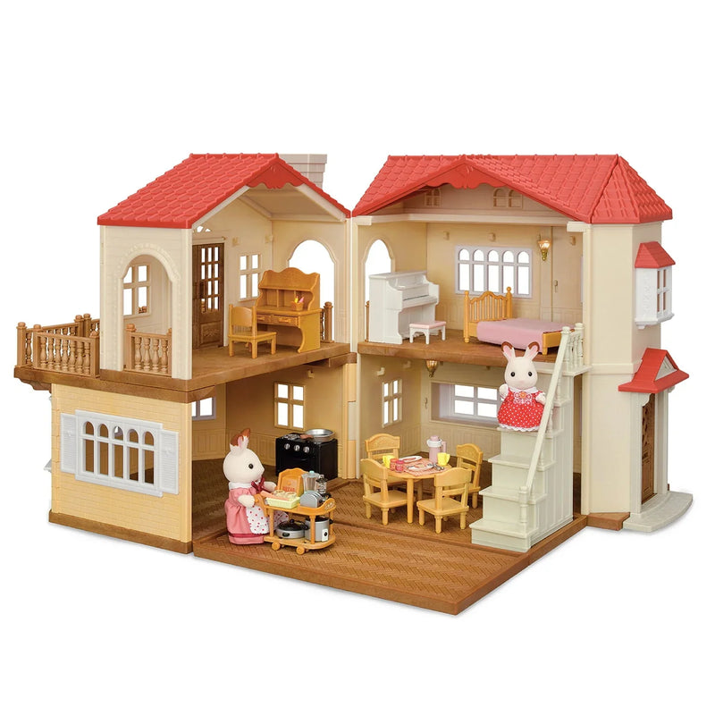 Calico Critters Red Roof Country Home, Dollhouse Playset with Figures, Furniture and Accessories L1