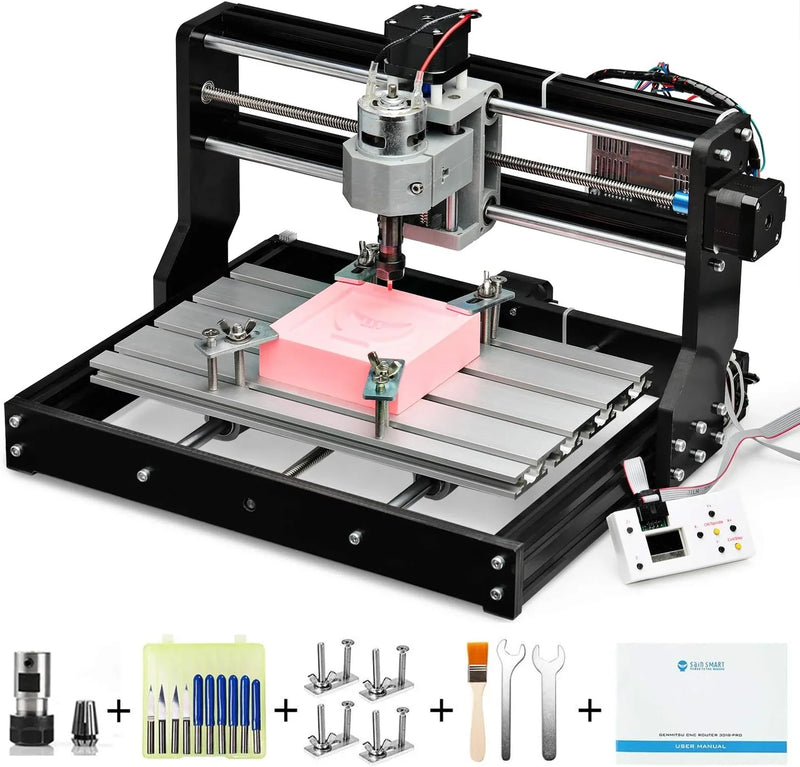 Router Kit GRBL Control 3 Axis Plastic Acrylic PCB PVC Wood Carving Milling Engraving Machine with Offline Controller, XYZ Working Area 300 x 180 x 45mm K4