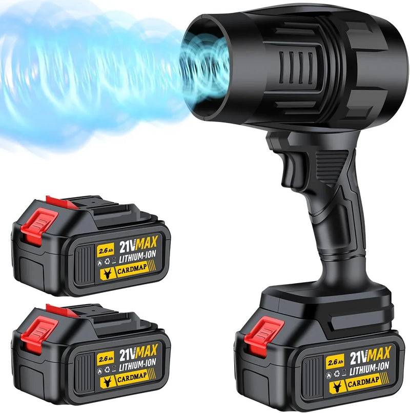 Electric Cordless Leaf Blower, Handheld Electric Leaf Blower, Mini Jet Dry Blower Fan with 2 Packs 2.6Ah Batteries and Charger, Violent Turbo Jet Blower for Lawn, Patio, Outdoors, Car, Home H2