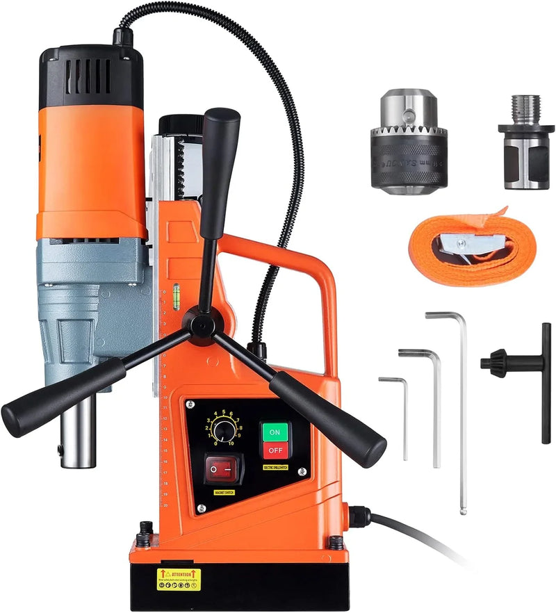 Mag Drill Press, 1550W 2" Boring Diameter, 2922lbf Power Magnetic Drill, 500 PRM, 10-Speed, Electric Drilling Machine for Metal Surface, Industrial and Home Improvement C6