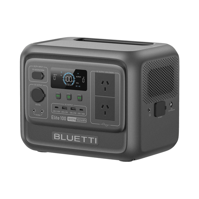 BLUETTI Elite 100 V2 Portable Solar Generator, 1024Wh LFP Battery, 1800W AC Output, Compact Backup Power for Camping and Home K6