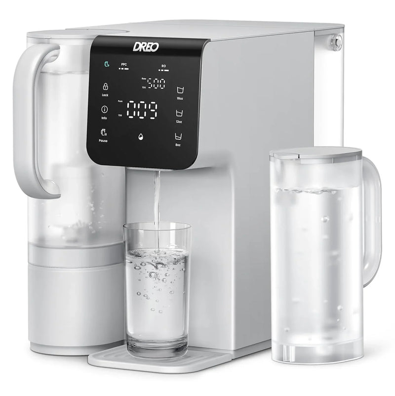 Filter desktop product, 7-stage reverse osmosis water filtration system, no installation required, reduces total dissolved solids content, suitable for water filtration bottles for households and kitchens, with a 3:1 ratio of pure water to wastewater W5