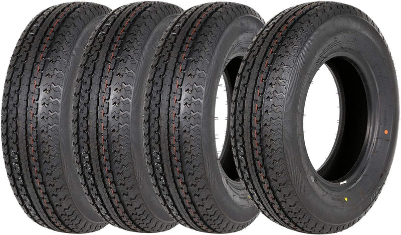 Set of 4 ST225/75R15 Radial Trailer Tire, ST225-75R15 ST 225/75R15, 10 Ply Load Range E, 117N Y7