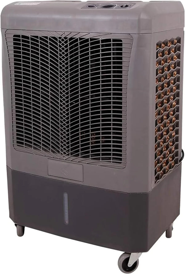 Portable Swamp Coolers - 1300 CFM MC18M Evaporative Air Cooler with 2-Speed Fan, 53.4 dB - 500 sq. ft. Coverage Evaporative Air Cooler Portable High Velocity Outdoor Cooling Fan by Hessaire - White B6