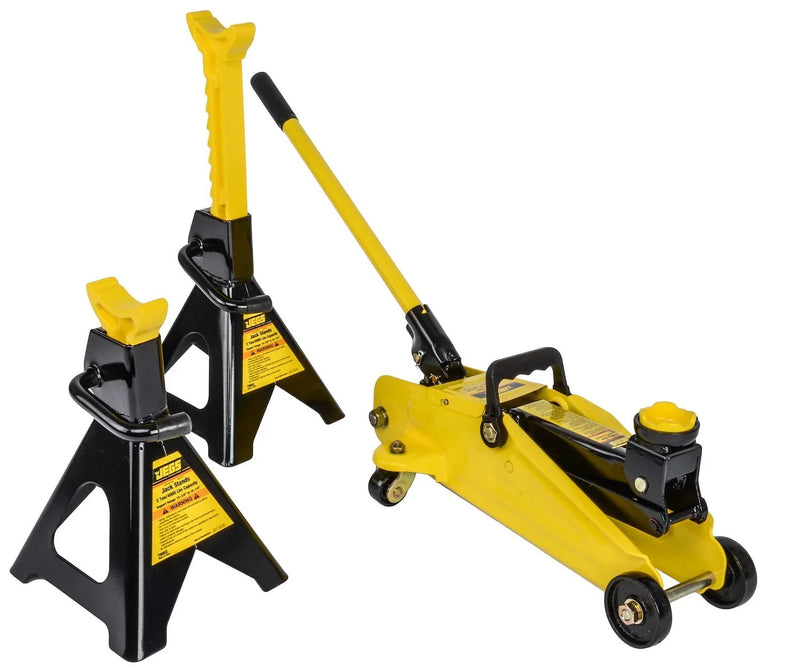 Hydraulic Utility Floor Jack & Stands Heavy Gauge Steel Frames V6