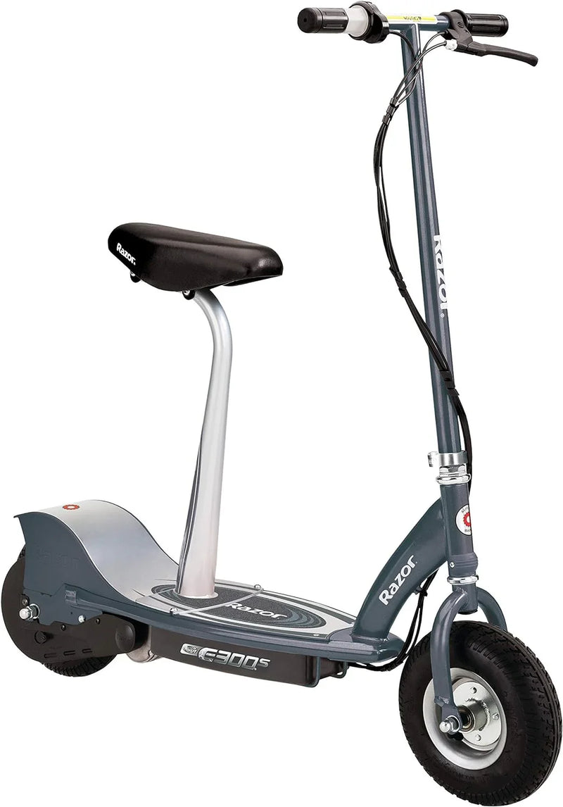 An electric scooter suitable for children over 13 years old - 9-inch inflatable tires, detachable seat, maximum speed of 15 miles per hour, maximum riding time of up to 40 minutes, suitable for users weighing no more than 220 pounds. T9