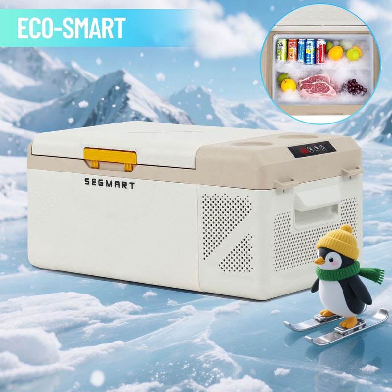 16.8QT Mini Fridge, Syngar Electric Cooler with 2 Plugs for Bedroom, Dorm RV Use, Portable Car Refrigerator for Camping, 60W, 24V/110V,... E1