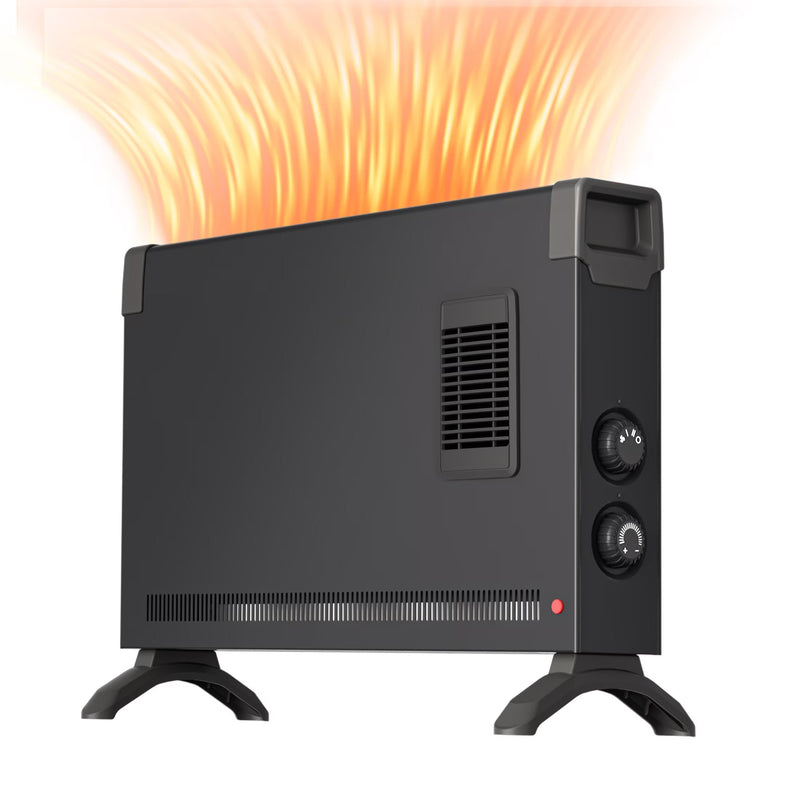 BREEZEHEAT 1500W panel space heater for bedroom, living room, home, 55-96F,knob control, 600 sq,with fan for fast heating B4