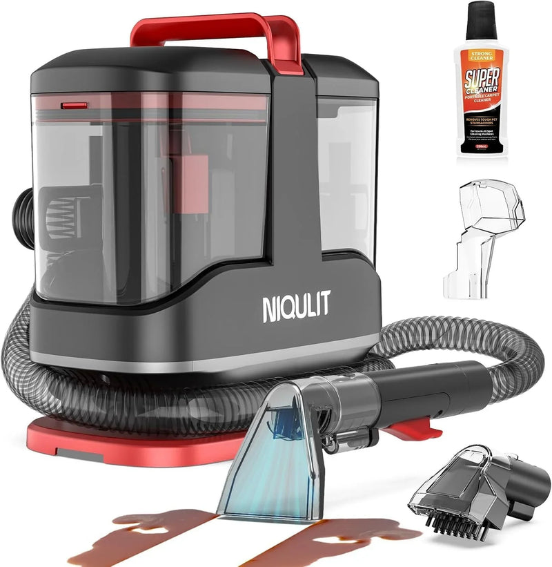 Portable Spot Cleaner Machine for Carpet and Upholstery, 15Kpa Powerful Suction for Pet Stain, Couche & Car, with Dual BrushHeads & Self-Cleaning System, Spot Cleaner for Area Rug, Stair and Furniture W6