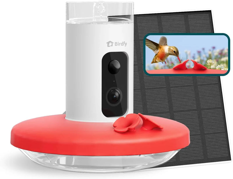 Hummingbird Feeder (Outdoor Hanging Type, with Camera, Ant-proof Groove), supports real-time viewing via 1080P high-definition application, equipped with artificial intelligence hummingbird recognition function, automatic recording and alarm function P3