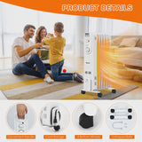 Costway 1500W Electric Oil Filled Radiator Space Heater 5-Fin Thermostat Room Radiant