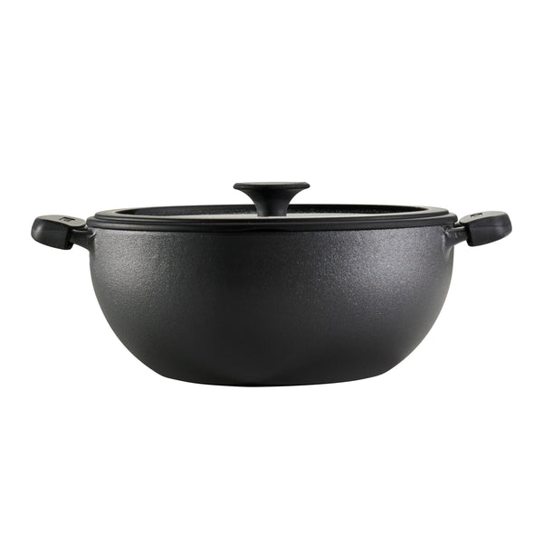 4.8 Qt Utsava Pre-Seasoned Cast Iron Kadai with Lid L3