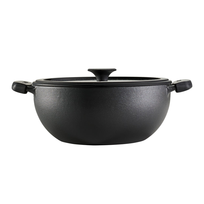 4.8 Qt Utsava Pre-Seasoned Cast Iron Kadai with Lid L3