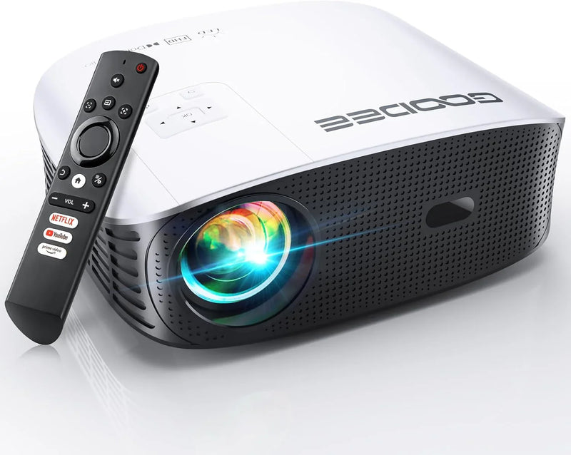 Intelligent 4K projector, equipped with 5G WIFI and Bluetooth functions, supports Dolby sound effect, outdoor projector, 400-inch zoom home theater projector, compatible with TV stick. F2