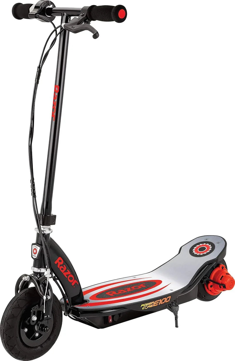 An electric scooter suitable for children over 8 years old - 100-watt hub motor, 8-inch inflatable tires, maximum speed of 11 miles per hour, maximum running time of up to 60 minutes, suitable for users weighing no more than 120 pounds. Y2
