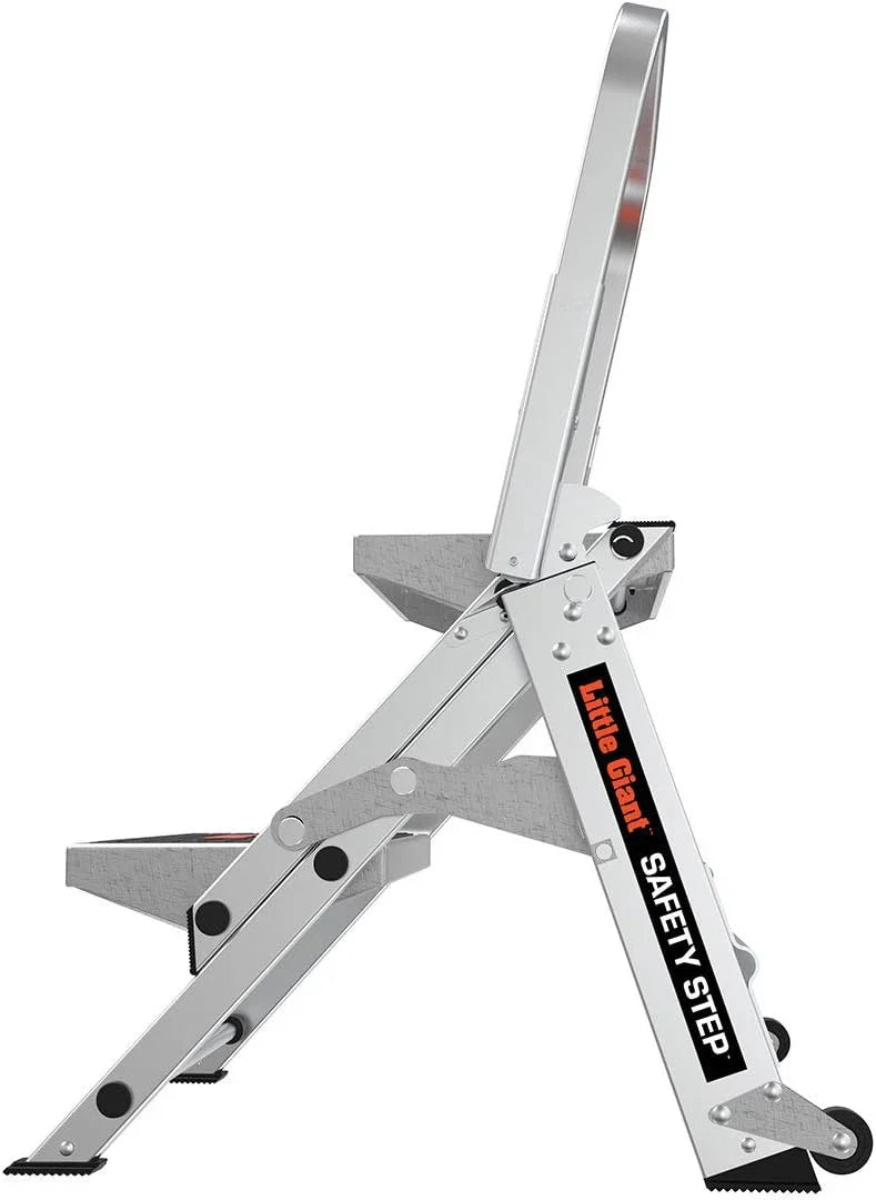 Little Giant Ladder, Safety Step, Three-step Design, 3 feet high, Footrest, Aluminum, Type 1A, Load Capacity 300 pounds